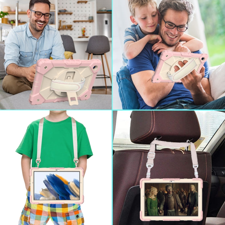 For Samsung Galaxy Tab A8 10.5 2021 X200 Contrast Color Robot Silicone + PC Tablet Case(Rose Gold+Beige) - Other Galaxy Tab PC by buy2fix | Online Shopping UK | buy2fix