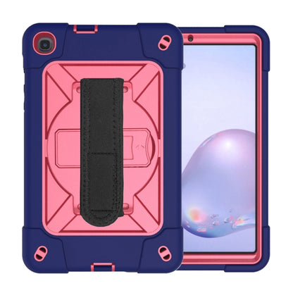 For Samsung Galaxy Tab A 8.4 T307 Contrast Color Robot Silicone + PC Tablet Case(Navy Blue Rose) - Tab A 8.4 (2020) by buy2fix | Online Shopping UK | buy2fix