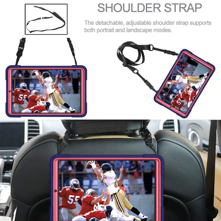 For Samsung Galaxy Tab A 8.4 T307 Contrast Color Robot Silicone + PC Tablet Case(Navy Blue Rose) - Tab A 8.4 (2020) by buy2fix | Online Shopping UK | buy2fix