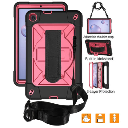 For Samsung Galaxy Tab A 8.4 T307 Contrast Color Robot Silicone + PC Tablet Case(Black Rose Red) - Tab A 8.4 (2020) by buy2fix | Online Shopping UK | buy2fix