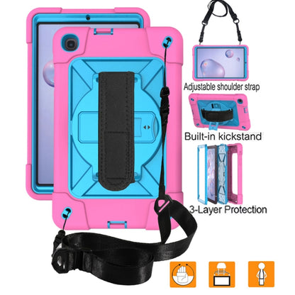 For Samsung Galaxy Tab A 8.4 T307 Contrast Color Robot Silicone + PC Tablet Case(Rose Red Blue) - Tab A 8.4 (2020) by buy2fix | Online Shopping UK | buy2fix