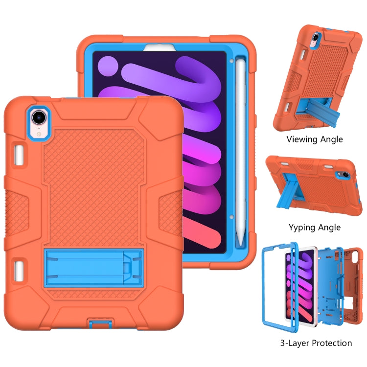 For iPad mini 2024 / mini 6 Contrast Color Robot Silicone + PC Tablet Case(Orange Blue) - iPad mini 6 Cases by buy2fix | Online Shopping UK | buy2fix