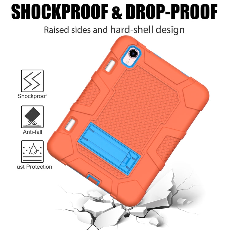 For iPad mini 2024 / mini 6 Contrast Color Robot Silicone + PC Tablet Case(Orange Blue) - iPad mini 6 Cases by buy2fix | Online Shopping UK | buy2fix
