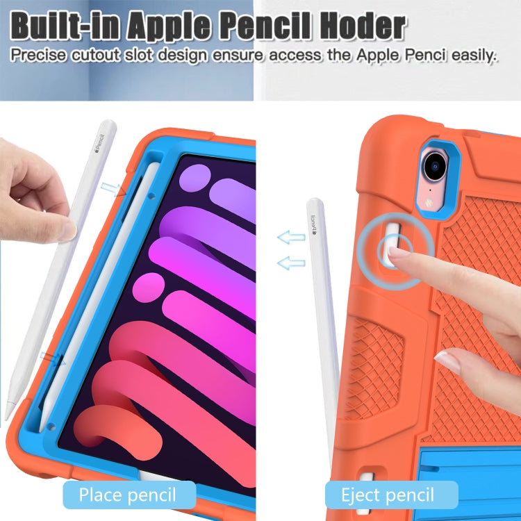 For iPad mini 2024 / mini 6 Contrast Color Robot Silicone + PC Tablet Case(Orange Blue) - iPad mini 6 Cases by buy2fix | Online Shopping UK | buy2fix