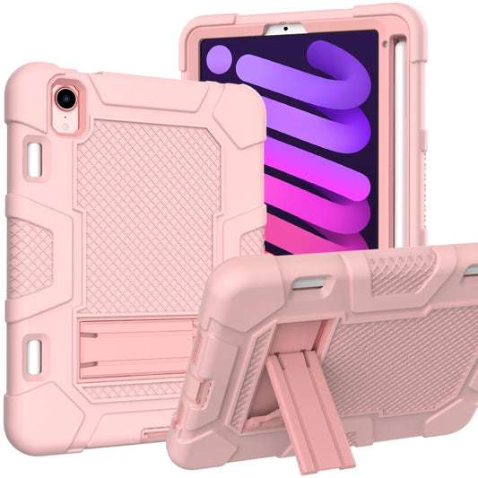 For iPad mini 2024 / mini 6 Contrast Color Robot Silicone + PC Tablet Case(Rose Gold) - iPad mini 6 Cases by buy2fix | Online Shopping UK | buy2fix