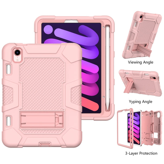 For iPad mini 2024 / mini 6 Contrast Color Robot Silicone + PC Tablet Case(Rose Gold) - iPad mini 6 Cases by buy2fix | Online Shopping UK | buy2fix