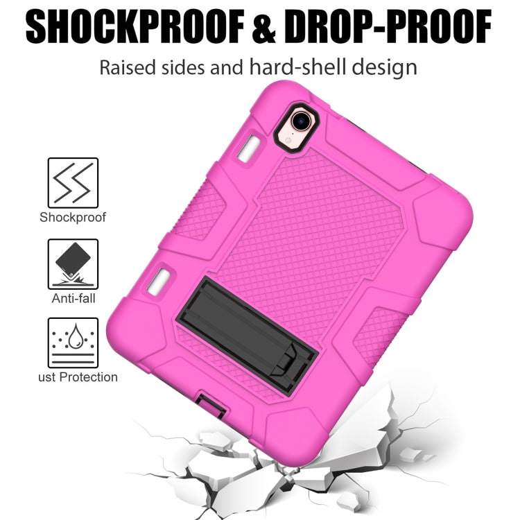 For iPad mini 2024 / mini 6 Contrast Color Robot Silicone + PC Tablet Case(Rose Red Black) - iPad mini 6 Cases by buy2fix | Online Shopping UK | buy2fix