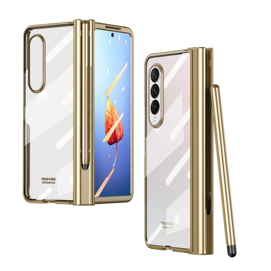 For Samsung Galaxy Z Fold4 Full Body Integrated Electroplating Hinge Phone Case with Pen Slot(Gold) - Galaxy Z Fold4 5G Cases by buy2fix | Online Shopping UK | buy2fix