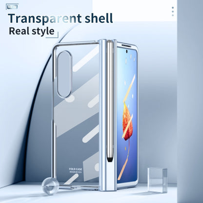 For Samsung Galaxy Z Fold4 Full Body Integrated Electroplating Hinge Phone Case with Pen Slot(Blue) - Galaxy Z Fold4 5G Cases by buy2fix | Online Shopping UK | buy2fix
