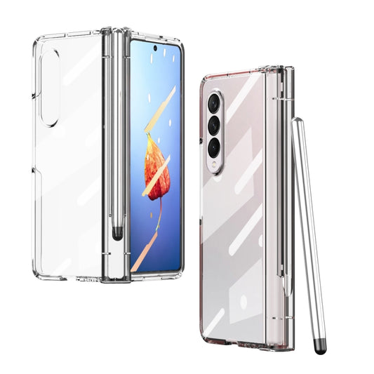 For Samsung Galaxy Z Fold4 Full Body Integrated Electroplating Hinge Phone Case with Pen Slot(Transparent) - Galaxy Z Fold4 5G Cases by buy2fix | Online Shopping UK | buy2fix