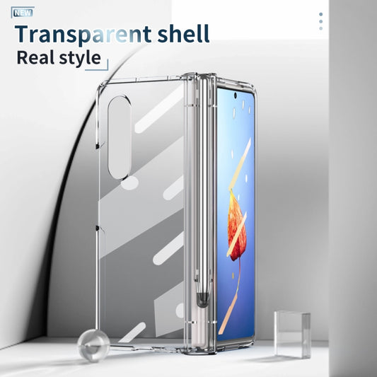 For Samsung Galaxy Z Fold4 Full Body Integrated Electroplating Hinge Phone Case with Pen Slot(Transparent) - Galaxy Z Fold4 5G Cases by buy2fix | Online Shopping UK | buy2fix