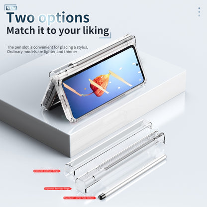 For Samsung Galaxy Z Fold4 Full Body Integrated Electroplating Hinge Phone Case with Pen Slot(Transparent) - Galaxy Z Fold4 5G Cases by buy2fix | Online Shopping UK | buy2fix