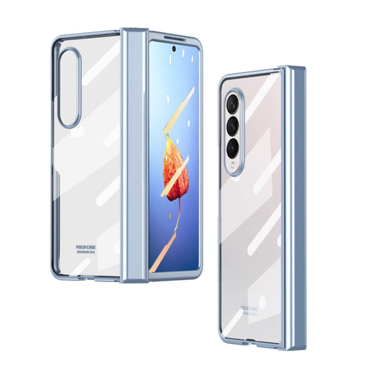 For Samsung Galaxy Z Fold4 Full Body Integrated Electroplating Hinge Phone Case(Blue) - Galaxy Z Fold4 5G Cases by buy2fix | Online Shopping UK | buy2fix