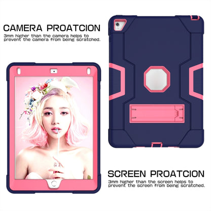 Contrast Color Robot Silicone + PC Tablet Case For iPad 6 / iPad Pro 9.7 2016(Navy Blue + Rose Red) - iPad Pro 9.7 inch Cases by buy2fix | Online Shopping UK | buy2fix