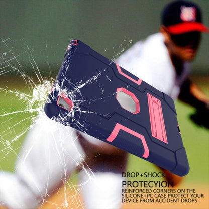 Contrast Color Robot Silicone + PC Tablet Case For iPad 6 / iPad Pro 9.7 2016(Navy Blue + Rose Red) - iPad Pro 9.7 inch Cases by buy2fix | Online Shopping UK | buy2fix