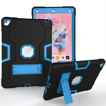 Contrast Color Robot Silicone + PC Tablet Case For iPad 6 / iPad Pro 9.7 2016(Black + Blue) - iPad Pro 9.7 inch Cases by buy2fix | Online Shopping UK | buy2fix