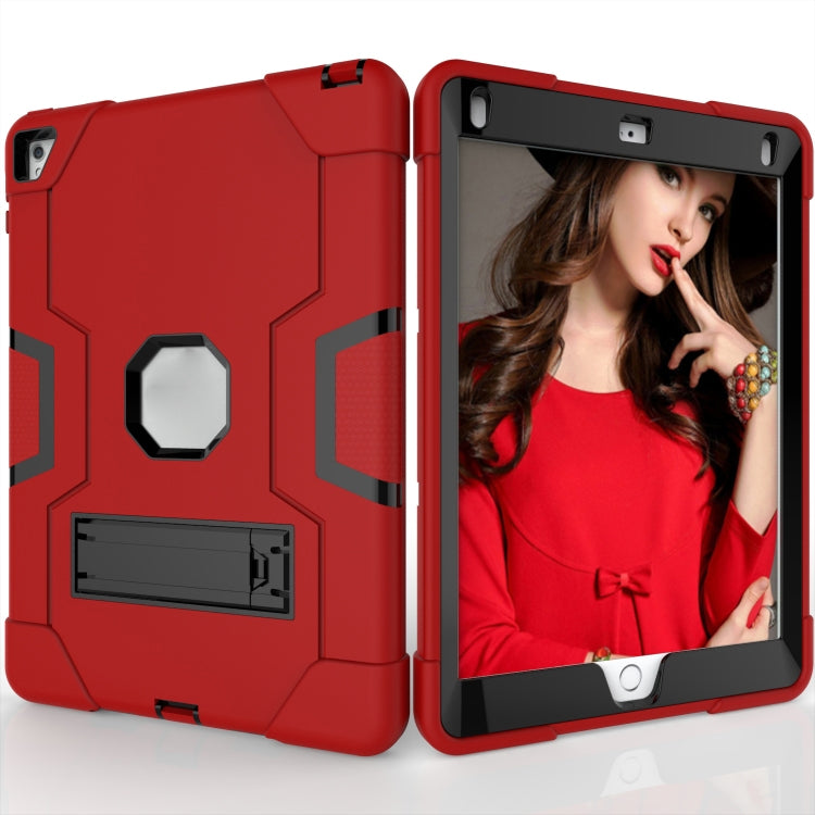 Contrast Color Robot Silicone + PC Tablet Case For iPad 6 / iPad Pro 9.7 2016(Red + Black) - iPad Pro 9.7 inch Cases by buy2fix | Online Shopping UK | buy2fix