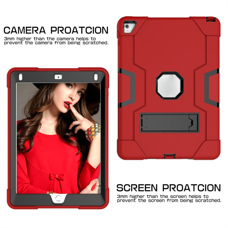 Contrast Color Robot Silicone + PC Tablet Case For iPad 6 / iPad Pro 9.7 2016(Red + Black) - iPad Pro 9.7 inch Cases by buy2fix | Online Shopping UK | buy2fix