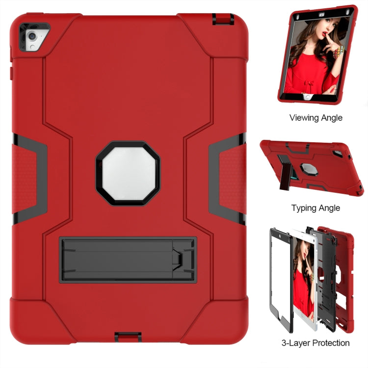 Contrast Color Robot Silicone + PC Tablet Case For iPad 6 / iPad Pro 9.7 2016(Red + Black) - iPad Pro 9.7 inch Cases by buy2fix | Online Shopping UK | buy2fix