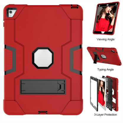 Contrast Color Robot Silicone + PC Tablet Case For iPad 6 / iPad Pro 9.7 2016(Red + Black) - iPad Pro 9.7 inch Cases by buy2fix | Online Shopping UK | buy2fix