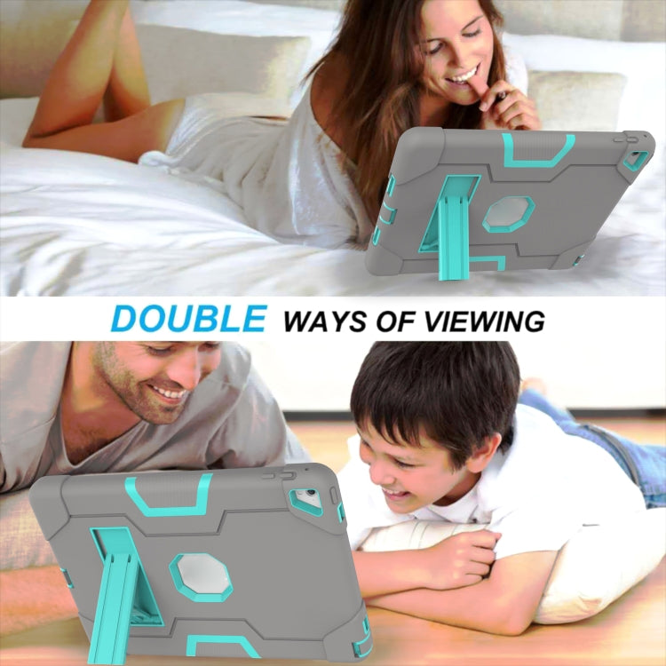 Contrast Color Robot Silicone + PC Tablet Case For iPad 6 / iPad Pro 9.7 2016(Grey + Mint Green) - iPad Pro 9.7 inch Cases by buy2fix | Online Shopping UK | buy2fix