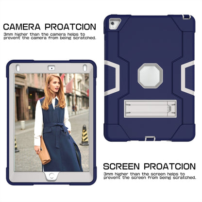 Contrast Color Robot Silicone + PC Tablet Case For iPad 6 / iPad Pro 9.7 2016(Navy Blue Grey) - iPad Pro 9.7 inch Cases by buy2fix | Online Shopping UK | buy2fix
