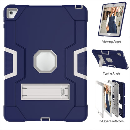 Contrast Color Robot Silicone + PC Tablet Case For iPad 6 / iPad Pro 9.7 2016(Navy Blue Grey) - iPad Pro 9.7 inch Cases by buy2fix | Online Shopping UK | buy2fix