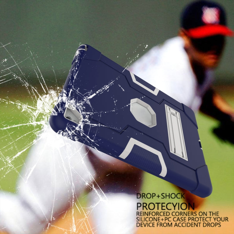 Contrast Color Robot Silicone + PC Tablet Case For iPad 6 / iPad Pro 9.7 2016(Navy Blue Grey) - iPad Pro 9.7 inch Cases by buy2fix | Online Shopping UK | buy2fix