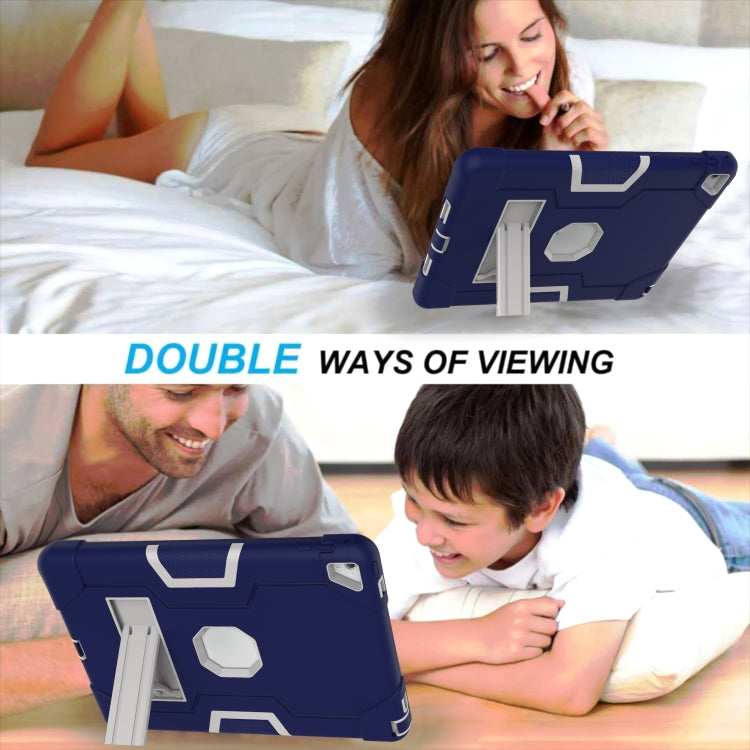 Contrast Color Robot Silicone + PC Tablet Case For iPad 6 / iPad Pro 9.7 2016(Navy Blue Grey) - iPad Pro 9.7 inch Cases by buy2fix | Online Shopping UK | buy2fix