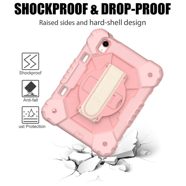 For iPad mini 2024 / mini 6 Contrast Color Robot Silicone + PC Tablet Case with Shoulder Strap(Rose Gold) - iPad mini 6 Cases by buy2fix | Online Shopping UK | buy2fix