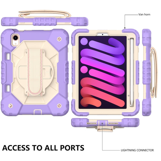 For iPad mini 2024 / mini 6 Contrast Color Robot Silicone + PC Tablet Case(Purple+Beige) - iPad mini 6 Cases by buy2fix | Online Shopping UK | buy2fix