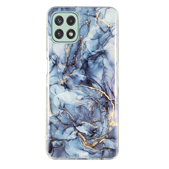 For Samsung Galaxy A22 5G IMD Marble Pattern TPU Phone Case(Grey)