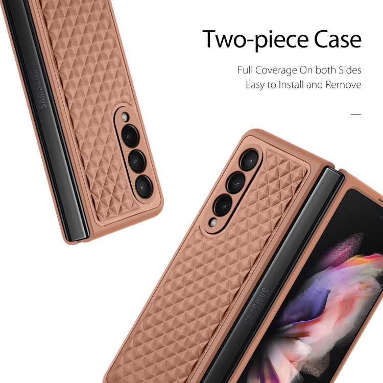 For Samsung Galaxy Z Fold3 5G DUX DUCIS Venice Series Shockproof Genuine Leather Phone Case(Brown) - Galaxy Phone Cases by DUX DUCIS | Online Shopping UK | buy2fix