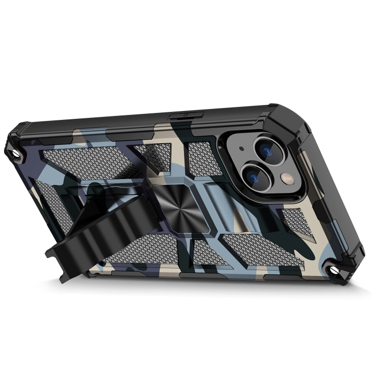 For iPhone 14 Camouflage Armor Shockproof TPU + PC Magnetic Phone Case (Mint Green) by buy2fix