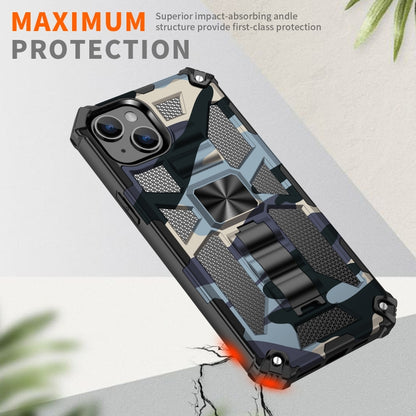 For iPhone 14 Camouflage Armor Shockproof TPU + PC Magnetic Phone Case (Mint Green) by buy2fix
