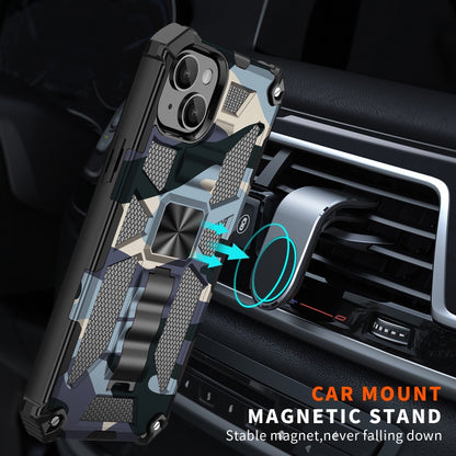 For iPhone 14 Plus Camouflage Armor Shockproof TPU + PC Magnetic Phone Case (Mint Green) by buy2fix