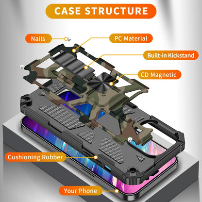 For iPhone 14 Pro Camouflage Armor Shockproof TPU + PC Magnetic Phone Case(Grey) by buy2fix