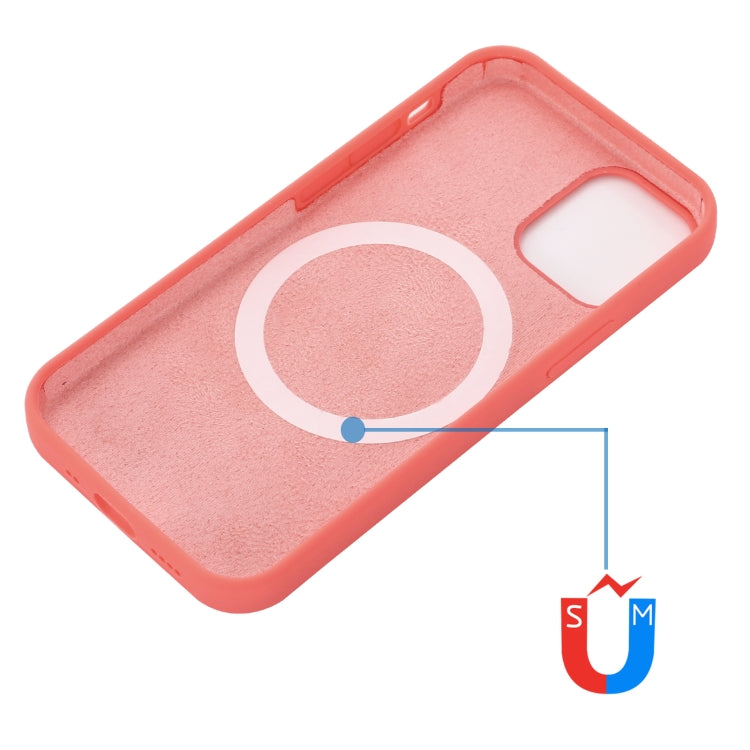 For iPhone 14 Plus Shockproof Silicone Magsafe Case (Pink Orange) by buy2fix