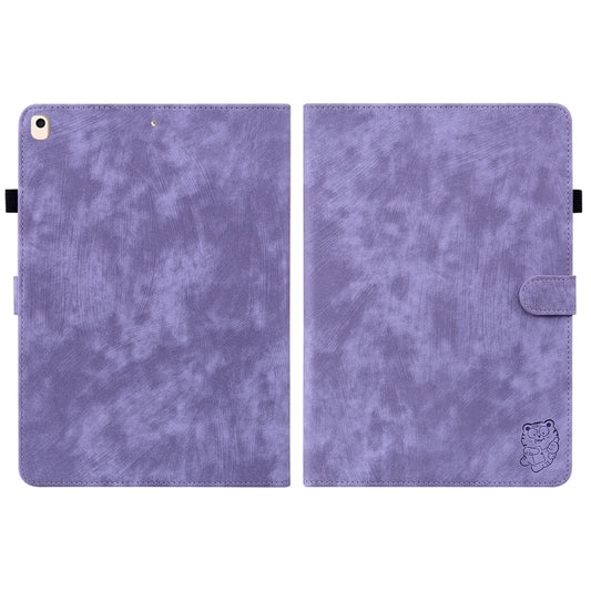 Tiger Pattern PU Tablet Case With Sleep / Wake-up Function For iPad 10.2 2019/Air 2019 10.5/10.2 2020/2021(Purple) - iPad 10.2 Cases by buy2fix | Online Shopping UK | buy2fix