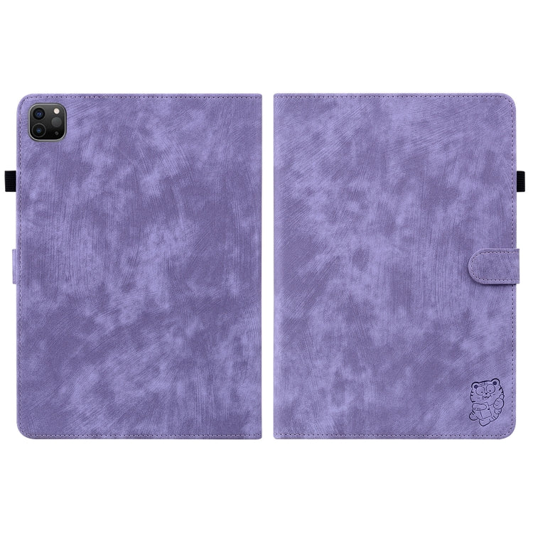 Tiger Pattern PU Tablet Case With Sleep / Wake-up Function For iPad Pro 11 2022 / 2021 / 2020 / 2018 / Air 2020 10.9(Purple) - iPad Pro 11 (2022/2021) Cases by buy2fix | Online Shopping UK | buy2fix