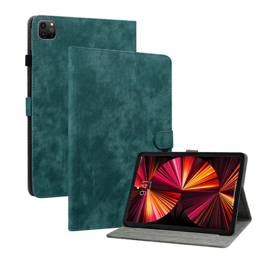 For iPad Pro 12.9 2022 / 2021 / 2020 Tiger Pattern PU Tablet Case with Sleep / Wake-up Function(Dark Green) - iPad Pro 12.9 (2022/2021) Cases by buy2fix | Online Shopping UK | buy2fix