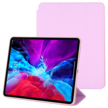 For iPad Pro 12.9 inch (2020/2021) 3-fold Horizontal Flip Smart Leather Tablet Case with Sleep / Wake-up Function & Holder(Pink) - iPad Pro 12.9 (2022/2021) Cases by buy2fix | Online Shopping UK | buy2fix