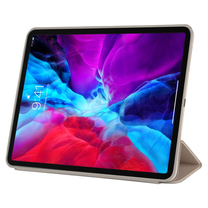 For iPad Pro 12.9 inch (2020/2021) 3-fold Horizontal Flip Smart Leather Tablet Case with Sleep / Wake-up Function & Holder(Grey) - iPad Pro 12.9 (2022/2021) Cases by buy2fix | Online Shopping UK | buy2fix