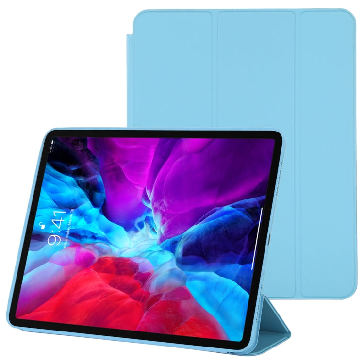 For iPad Pro 12.9 inch (2020/2021) 3-fold Horizontal Flip Smart Leather Tablet Case with Sleep / Wake-up Function & Holder(Blue) - iPad Pro 12.9 (2022/2021) Cases by buy2fix | Online Shopping UK | buy2fix