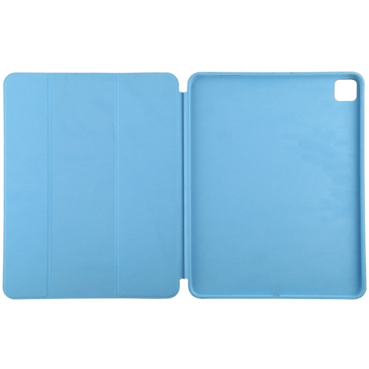 For iPad Pro 12.9 inch (2020/2021) 3-fold Horizontal Flip Smart Leather Tablet Case with Sleep / Wake-up Function & Holder(Blue) - iPad Pro 12.9 (2022/2021) Cases by buy2fix | Online Shopping UK | buy2fix