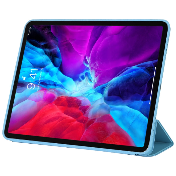 For iPad Pro 12.9 inch (2020/2021) 3-fold Horizontal Flip Smart Leather Tablet Case with Sleep / Wake-up Function & Holder(Blue) - iPad Pro 12.9 (2022/2021) Cases by buy2fix | Online Shopping UK | buy2fix