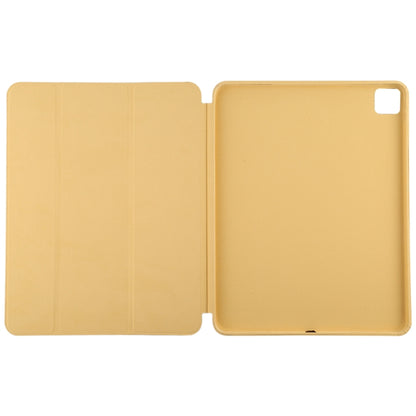 For iPad Pro 12.9 inch (2020/2021) 3-fold Horizontal Flip Smart Leather Tablet Case with Sleep / Wake-up Function & Holder(Gold) - iPad Pro 12.9 (2022/2021) Cases by buy2fix | Online Shopping UK | buy2fix
