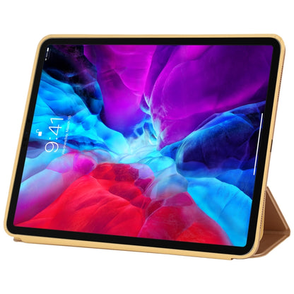 For iPad Pro 12.9 inch (2020/2021) 3-fold Horizontal Flip Smart Leather Tablet Case with Sleep / Wake-up Function & Holder(Gold) - iPad Pro 12.9 (2022/2021) Cases by buy2fix | Online Shopping UK | buy2fix