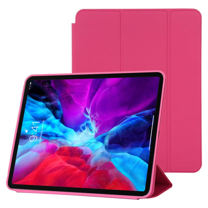For iPad Pro 12.9 inch (2020/2021) 3-fold Horizontal Flip Smart Leather Tablet Case with Sleep / Wake-up Function & Holder(Rose Red) - iPad Pro 12.9 (2022/2021) Cases by buy2fix | Online Shopping UK | buy2fix