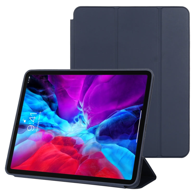 For iPad Pro 12.9 inch (2020/2021) 3-fold Horizontal Flip Smart Leather Tablet Case with Sleep / Wake-up Function & Holder(Dark Blue) - iPad Pro 12.9 (2022/2021) Cases by buy2fix | Online Shopping UK | buy2fix